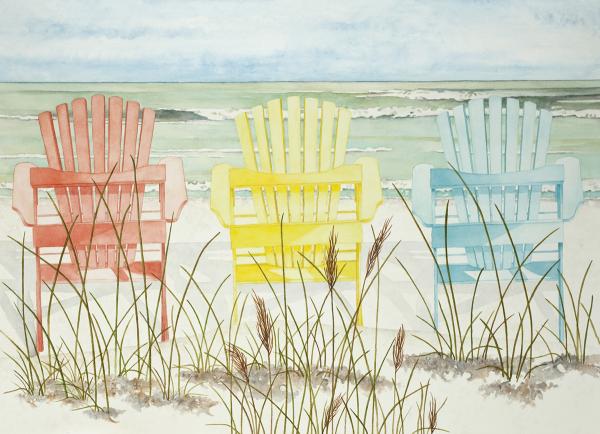 3 Beach Chairs in a Row picture