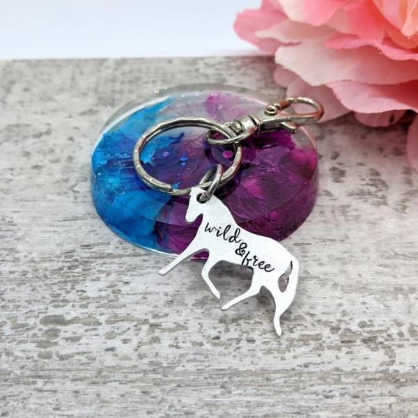 Wild and Free Horse Keychain