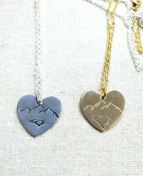 Mountain Home Heart Pendant Necklace