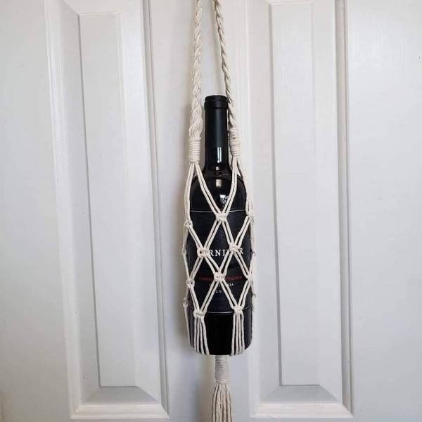 Macrame wine tote