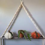 Narrow macrame shelf