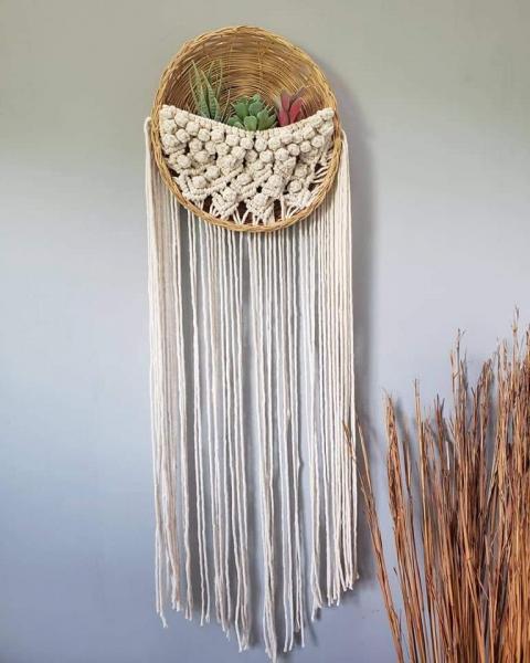 Macrame wall hanging basket