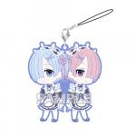 Re:Zero Rem and Ram Pose Pairs Kimono Rubber Phone Strap