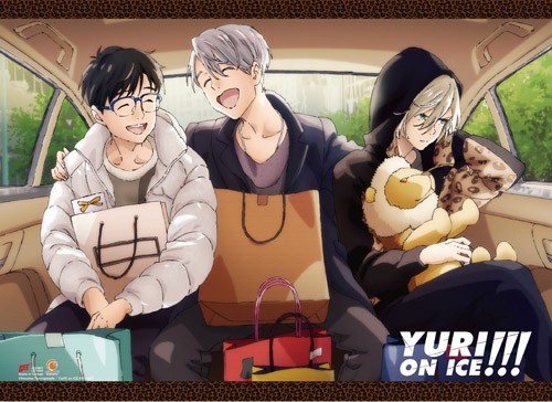 Yuri On Ice Group w/ Shopping Bags Wall Scroll Poster