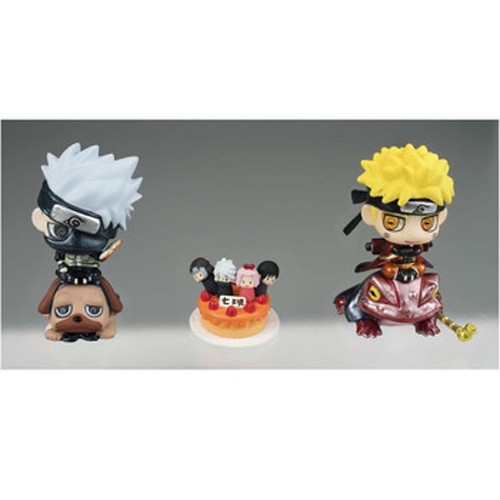 Naruto Shippuuden 2'' Naruto and Kakashi Petit Chara Land Orange Cake Set picture