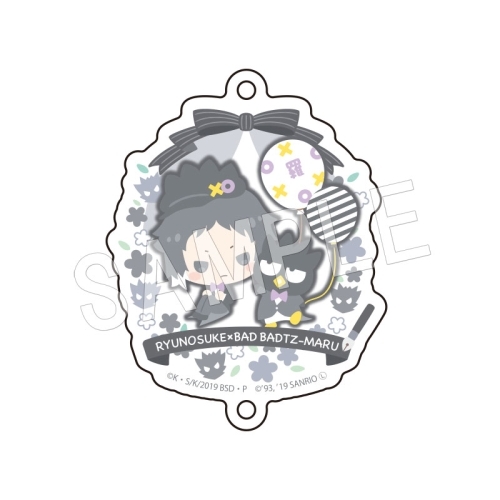 Bungo Stray Dogs x Sanrio Akutagawa Ryuunosuke Badtz Maru Acrylic Connecting Charm Fastener