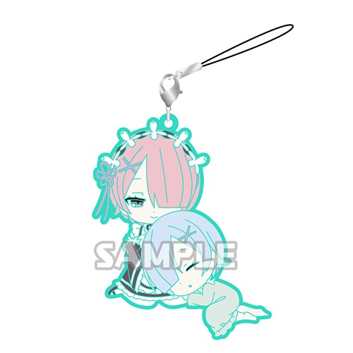 Re:Zero Rem and Ram Sleeping Pairs Kimono Rubber Phone Strap