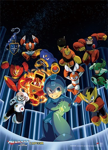 Megaman Group Wall Scroll Poster picture