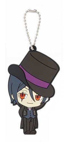 Black Butler Sebastian Book of Circus Rubber Key Chain