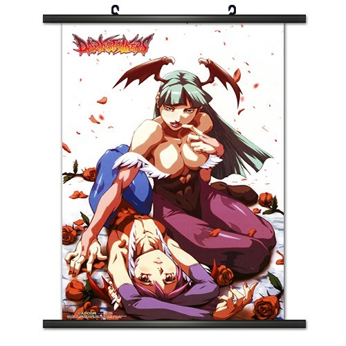 Dark Stalkers Lilith and Morrigan Wall Scroll Poster