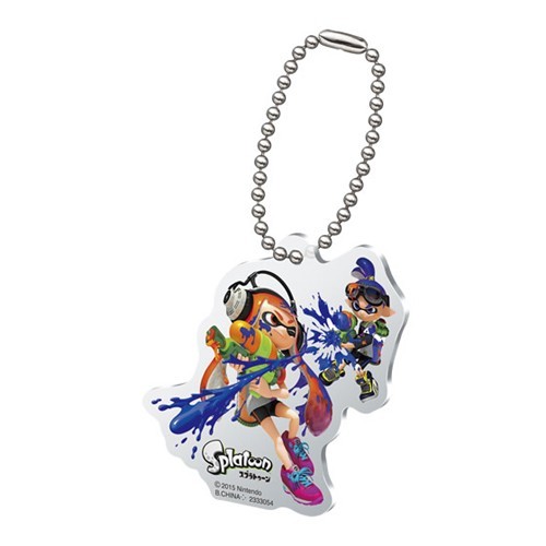 Splatoon Blue Male Inkling Fighting Orange Female Inkling Acrylic Key Chain
