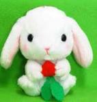 Pote Usa 3'' White Bunny Holding Radish Amuse Plush Key Chain