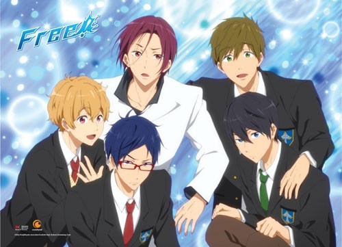 Free! - Iwatobi Swim Club Group Blue BG Wall Scroll Poster picture