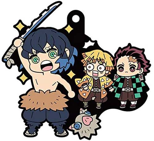 Demon Slayer Agatsuma Zenitsu, Hashibira Inosuke, Kamado Tanjiro Buddycolle Vol. 2 Rubber Mascot Key Chain