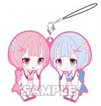 Re:Zero Rem and Ram Pairs Kimono Rubber Phone Strap