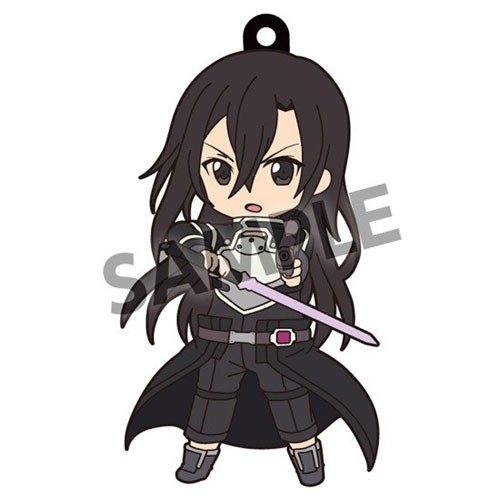 Sword Art Online Kirito GGO Standing Pikuriru Rubber Phone Strap