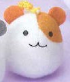 Nemuneko Orange and White Mouse Netsuke Plush Phone Strap