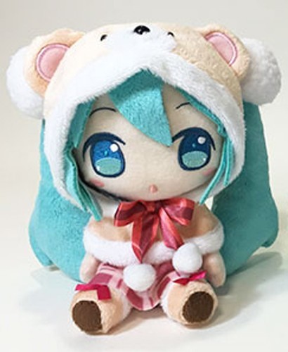 Vocaloid 8'' Snow Miku w/ Bear Hood Plush