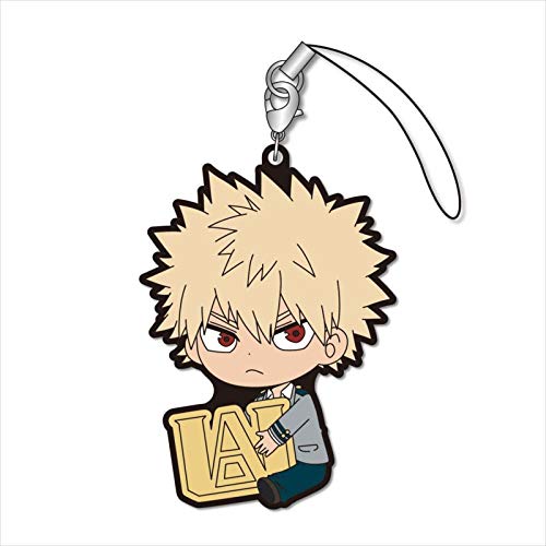 My Hero Academia Bakugo Katsuki Holding Logo Gyugyutto Rubber Phone Strap