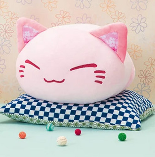 Nemuneko 12'' Pink Sakura Furyu Sleeping Cat Prize Plush picture