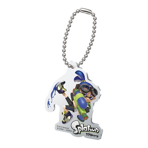 Splatoon Blue Male Inkling with Gun Acrylic Key Chain