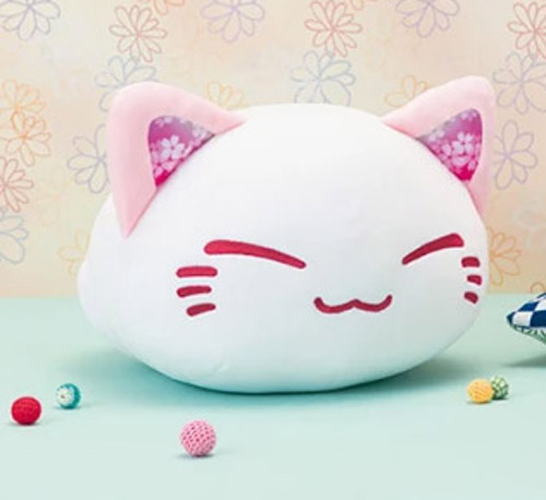 Nemuneko 12'' White Sakura Furyu Sleeping Cat Prize Plush picture