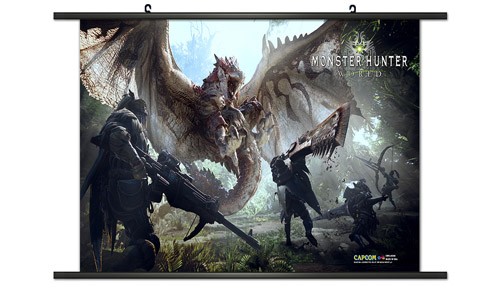 Monster Hunter World Rathalos Forest Wall Scroll Poster picture