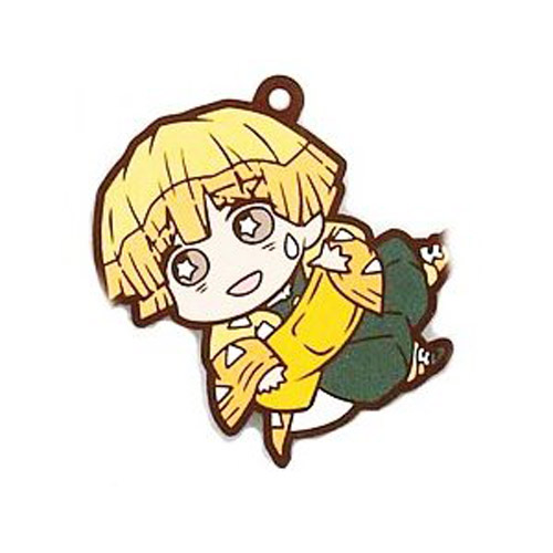 Demon Slayer Agatsuma Zenitsu Chara Banchou Rubber Mascot Key Chain Second Form