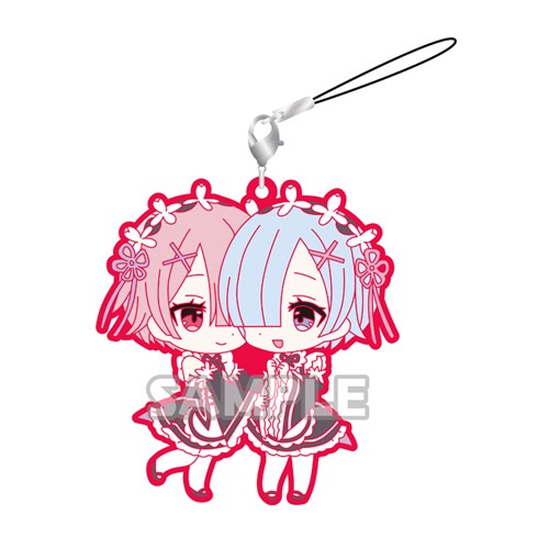Re:Zero Rem and Ram Happy Pairs Kimono Rubber Phone Strap