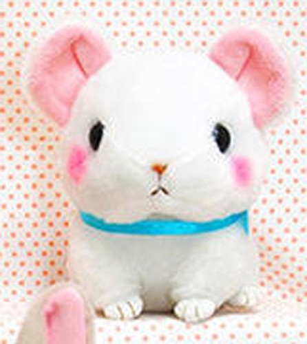 Cute Baby Animals 3'' White Mouse Amuse Plush Key Chain picture
