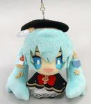Vocaloid 4'' Hatsune Miku Black Winter Image Plush Phone Strap