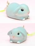 Usagi Gray Lying Bunny Rabbit Mascot Phone Strap