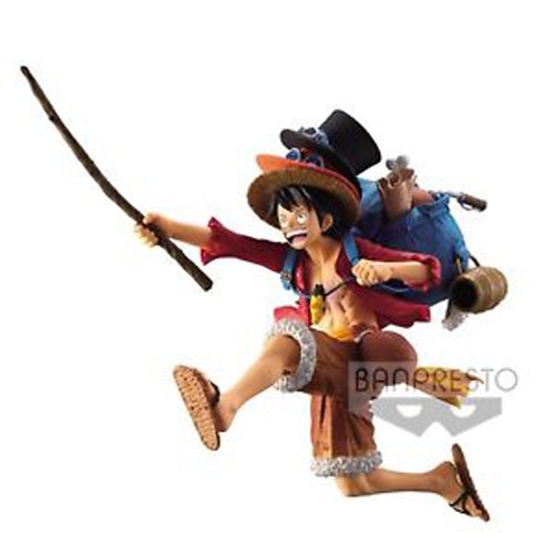 One Piece 8'' Luffy w/ Ace and Sabo Hats Banpresto Prize Figure picture