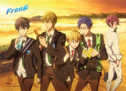 Free! - Iwatobi Swim Club Group Sunset Wall Scroll Poster picture