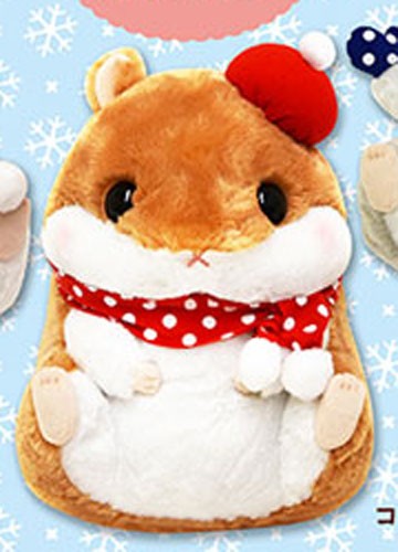 Korohamu Koron 14'' Brown and White Hamster Winter Ver. Amuse Prize Plush picture