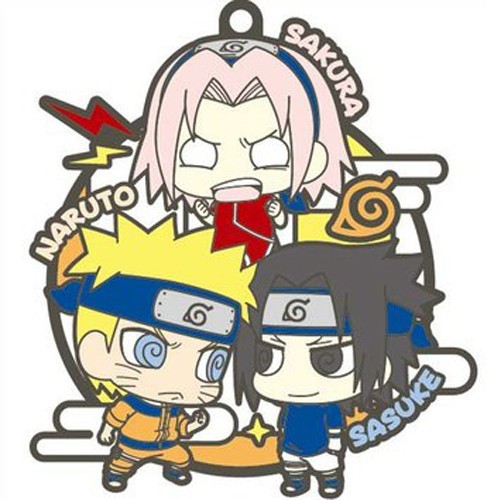 Naruto Three Man Cell Naruto, Sakura, Sasuke Rubber Key Chain