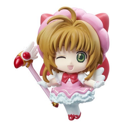 Card Captor Sakura Pink Dress Winking Petit Chara Land Trading Figure
