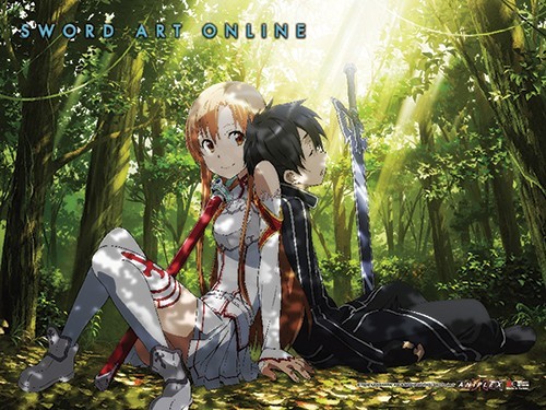 Sword Art Online Asuna and Kirito Wall Scroll Poster