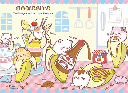 Bananya Group Wall Scroll Poster picture