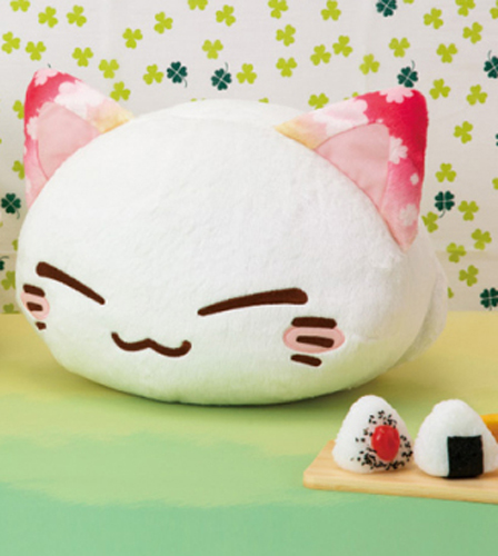 Nemuneko 12'' Pink Sakura Ears Sleeping Cat Plush picture