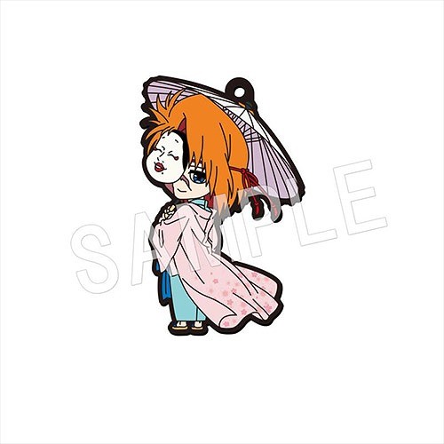Yu Yu Hakusho Mukuro Kimono and Umbrella Rubber Phone Strap