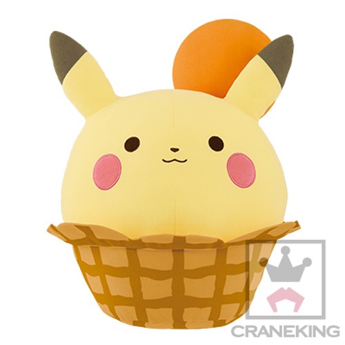 Pokemon Tea Party 12'' Pikachu Waffle Cone Cup DX Banpresto Plush picture