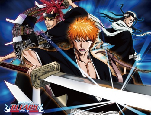 Bleach Ichigo, Renji and Byakuya Fleece Throw Blanket