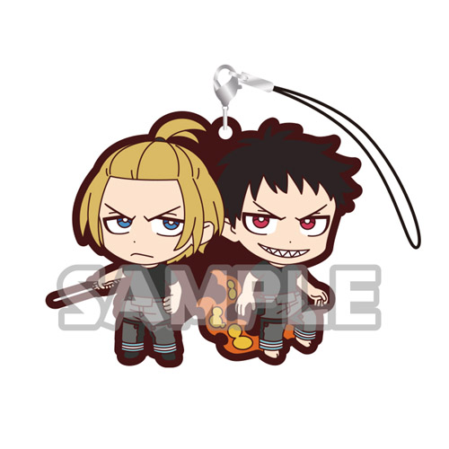 Fire Force Arthur Boyle, Shinra Kusakabe Duos Rubber Phone Strap