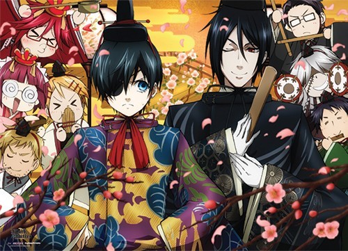 Black Butler Ciel and Sebastian Wall Scroll Poster picture