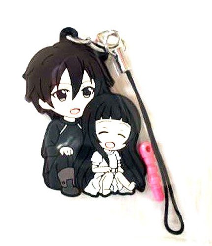 Sword Art Online Kirito and Yui Pikuriru Rubber Phone Strap picture