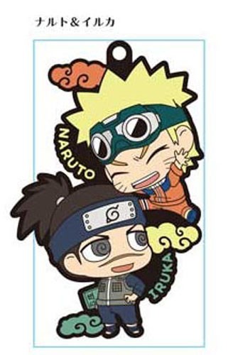 Naruto Naruto and Iruka Pair Rubber Phone Strap