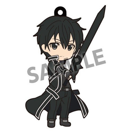 Sword Art Online Kirito SAO Single Sword Pikuriru Rubber Phone Strap