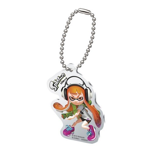 Splatoon Orange Female Inkling with Gun Acrylic Key Chain picture