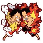 One Piece Ace and Luffy Pairs Rubber Key Chain